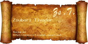 Zsubori Tivadar névjegykártya